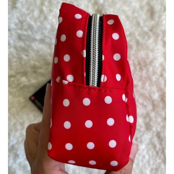 Disney Minnie Mouse Red with White Polka Dot Cosmetic Makeup Bag NEW Heart - Picture 10 of 12